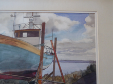 Load image into Gallery viewer, New Zealand Artist. RON STENBERG (1919 - 2017). Fishing Boat, Oland, SWEDEN. Signed and Dated 1983
