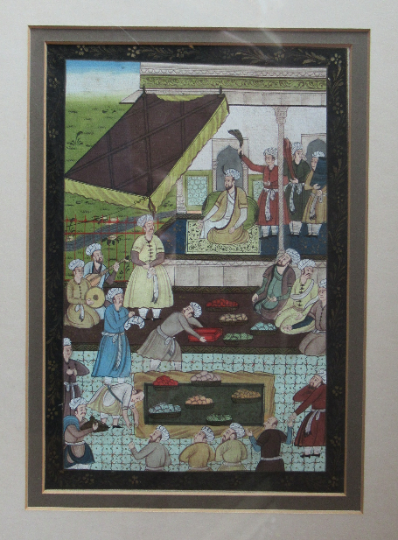 Original Vintage Indian Miniature Watercolour Painting on Silk