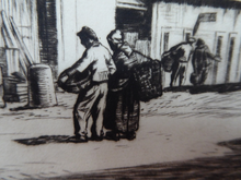 Load image into Gallery viewer, Stanley Anderson 1920s Drypoint Etching La Lieutenance Honfleur France
