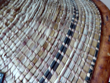 Load image into Gallery viewer, Vintage AFRICAN (Ghana) Woven Straw &amp; Leather FULANI Hat with Straps. Nice, clean condition
