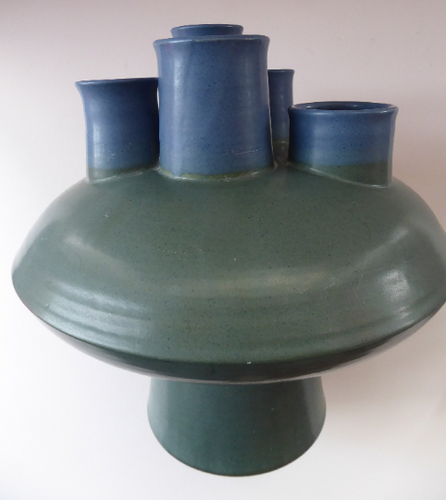 Brutalist Art Pottery Sculptural Flying Saucer Vase