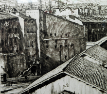 Load image into Gallery viewer, SCOTTISH Art. Original Etching / Drypoint by MUIRHEAD BONE (1876-1953). Railway Sheds, Marseilles; 1937. Pencil Signed
