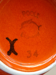 1970s Orange Poole Dephis Vase