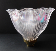 Load image into Gallery viewer, ANTIQUE Edwardian HOLOPHANE Ribbed Glass Lamp Shade
