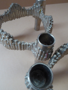 PAIR of Vintage 1970s VARIOMASTER QUIST Stackable German Nickel Plated Candle Holders