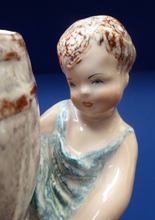 Load image into Gallery viewer, Antique WEDGWOOD &amp; Co., LTD Figurine. Two Children Carrying a Barrel. Unicorn Mark
