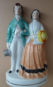 STAFFORDSHIRE FIGURINE. Miniature Model of the Prince and Princess of Wales