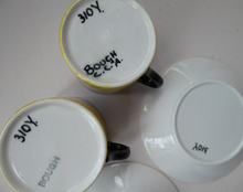 Load image into Gallery viewer, SCOTTISH POTTERY. Sweet Little 1930s BOUGH Pottery Pair of Cups and Saucers
