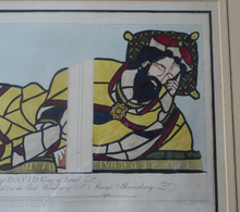 Load image into Gallery viewer, 1805 Antique Coloured Engraving of Stained Glass William Fowler St Mary&#39;s Shrewsbury
