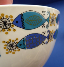 Load image into Gallery viewer, 1960s NORWEGIAN CLUPEA (Herring) Design. RARE Large Serving Bowl. Figgjo Flint, Turi Design 
