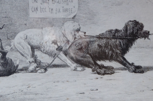 Satirical Print Engraving by Mansell after Harding Cox. Tug of War