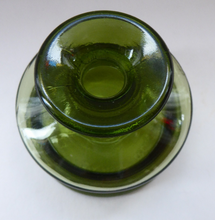 Load image into Gallery viewer, BOXED SET Jens QUISTGAARD Vintage Olive Green Glass Candlesticks or Miniature Vases. Set of Six. Dansk Designs
