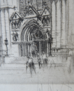 William Walcot St Giles Cathedral Edinburgh Etching Signed