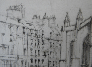 William Walcot St Giles Cathedral Edinburgh Etching Signed