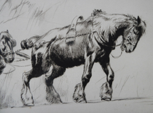 Load image into Gallery viewer, George Soper 1920s Pencil Signed Original Etching The Quarry Team

