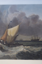 Load image into Gallery viewer, Antique 1830s Hand Coloured Engraving Burnet after Turner The Bridgewater Seapiece
