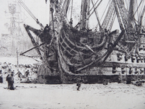 William Wyllie HMS Victory Portsmouth Signed Drypoint Etching