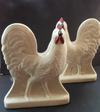 Load image into Gallery viewer, Extremely RARE Matching Pair of Antique STAFFORDSHIRE ROOSTERS. Large Size; Victorian. Late 19th Century

