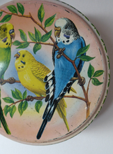 Load image into Gallery viewer, Peek Freans Round Biscuit Tin with Budgie Design

