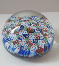 Load image into Gallery viewer, 1960s Vetreria 3 Fiori Millefiori Italian Art Glass Close Pack Paperweight. Signed on the base
