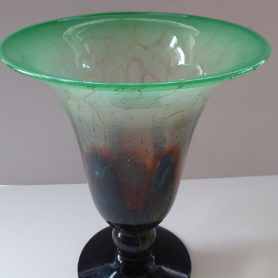 ART DECO WMF Ikora Flared Trumpet Shape Vase by Karl Wiedmann. Made in Germany, 1930s