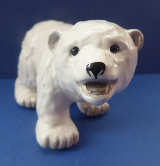 American ART POTTERY Polar Bear by C. Alan Johnson. ALASKAN Figurines. 1980s issue