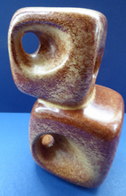 Load image into Gallery viewer, BERTONCELLO 1960s Italian Space Age Sculptural Chimney Vase with Holes. Large Example. Drunken Bricklayer Style

