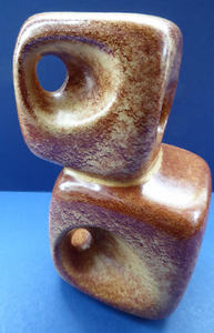 BERTONCELLO 1960s Italian Space Age Sculptural Chimney Vase with Holes. Large Example. Drunken Bricklayer Style