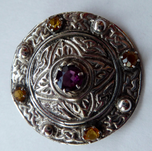 Vintage Silver Celtic Shield Brooch. Marked Silver - but most probably made by Shipton & Co, Birmingham