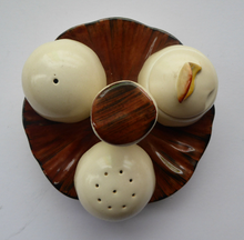 Load image into Gallery viewer, CARLTON WARE Vintage 1960s Cruet Set Representing Button Mushrooms on Flat Mushroom Base

