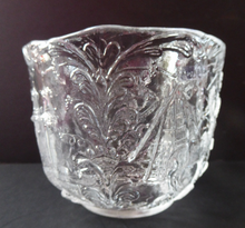 Load image into Gallery viewer, Vintage KOSTA BODA Crystal Glass Christmas Skal Bowl by Artiste Kjell Engman with Swedish Folklore Pattern
