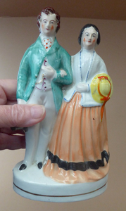 STAFFORDSHIRE FIGURINE. Miniature Model of the Prince and Princess of Wales