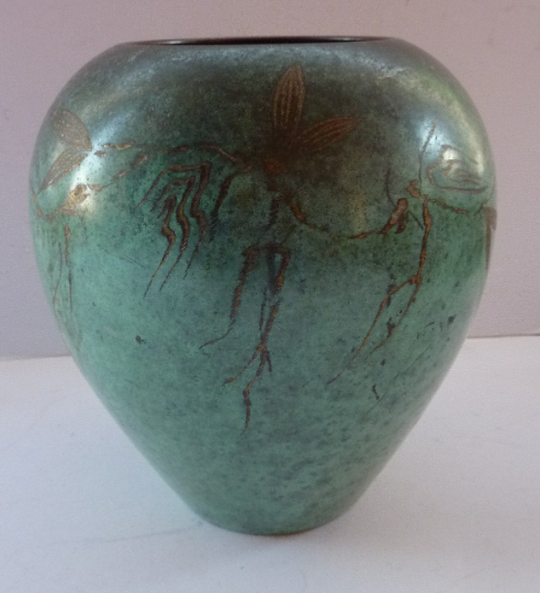 1920s Art DEco WMF IKORA Verdigris Vase