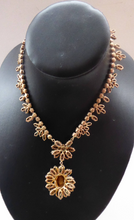 Load image into Gallery viewer, 1950s Vintage Hollywood Style Diamante Faux Sapphire Necklace
