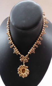 1950s Vintage Hollywood Style Diamante Faux Sapphire Necklace