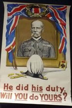 Load image into Gallery viewer, Antique WWI Recruitment Poster He Did His Duty Published 1916
