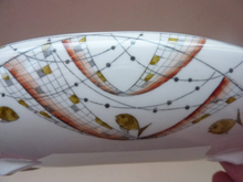 Load image into Gallery viewer, Strange FOLEY China Candle Holder Dish. Designed by Margaret Tanner. Rare PISCATORI (Fish) Pattern; 1960s
