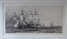 Load image into Gallery viewer, ORIGINAL ETCHING: William Lionel Wyllie (1851 – 1931) Battle of Trafalgar; c 1920. Pencil Signed
