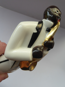 Very Rare ROBJ Collection ART DECO French Jazz Band Saxophone Player Figurine; c 1928