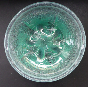 Art Deco WMF IKORA Very LARGE 1930s Crackle Glass Shallow Bowl by Karl Wiedmann, Germany