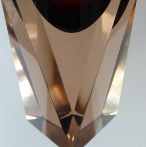 Vintage MURANO Mandruzzato Sommerso Facet Cut Cinnamon Vase. With Original NASON Label