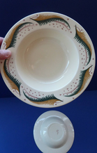 Load image into Gallery viewer, 1950s Vintage Susie Cooper Pottery BRACKEN PATTERN Shallow Soup Bowls. KESTREL shape. 8 inches
