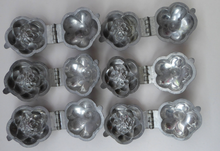 Load image into Gallery viewer, Antique Set of SIX Aluminium Chocolate Moulds. Very Substantial Items in the Form of Lotus Flowers
