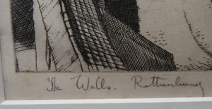 SCOTTISH ART. William Wilson (1905 - 1972). The Walls, Rothenburg ETCHING. Signed, Titled  and Dated 1929
