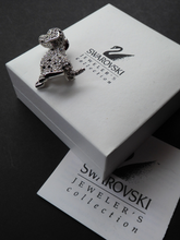 Load image into Gallery viewer, Vintage SWAROVSKI Crystal Brooch or Pin in the Shape of a Seated Dalmatian Puppy. In Original Box with Leaflet
