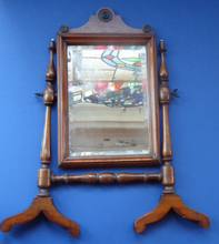 Load image into Gallery viewer, Fabulous GEORGIAN Mahogany Travelling Dressing Table / Desk Top Mirror with Tilt and Fold Flat Feet
