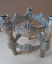 Load image into Gallery viewer, PAIR of Vintage 1970s VARIOMASTER QUIST Stackable German Nickel Plated Candle Holders
