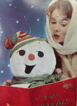 Load image into Gallery viewer, Cute Little Vintage 1960s SNOWMAN CAROL SINGING Christmas Waller &amp; Hartley Toffee Tin
