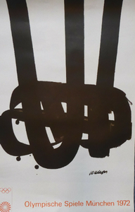 ORIGINAL Vintage Poster for the Olympic Games Held in Munich 1972 Artist: PIERRE SOULAGES