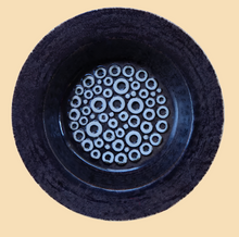 Load image into Gallery viewer, Britt-Louise Sundell Shallow SWEDISH Bowl with Abstract Circular Patterns, for GUSTAVSBERG: Impressed Signature and Labels
